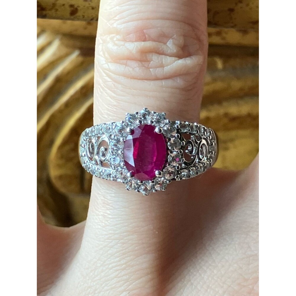 Mahaleo Ruby Sterling Silver Ring Size 8
